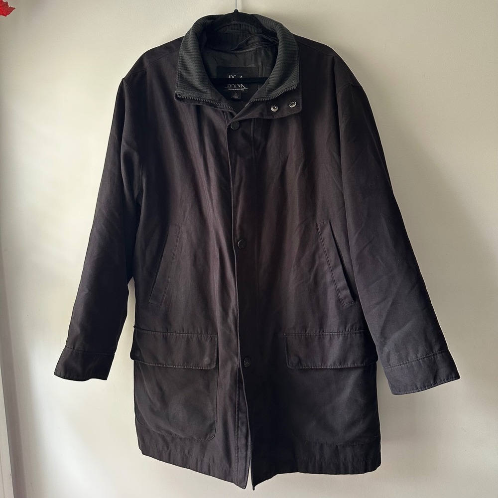 JOS A BANK Mens Black‎ Full Zip Convertible Collar Parka Jacket Size L
